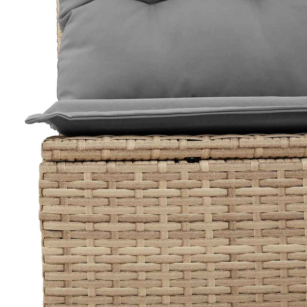 10 pcs garden sofa set with PE wicker/acacia beige cushions