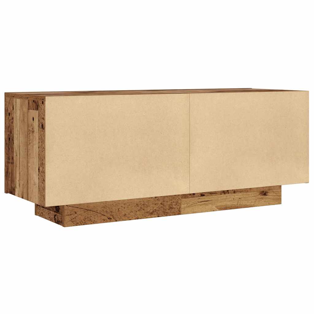 Bedside table 100x35x40 cm wood derivatives old wood