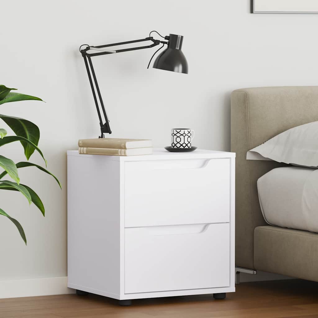 VISNES bedside table made of white wood 45x40x50cm