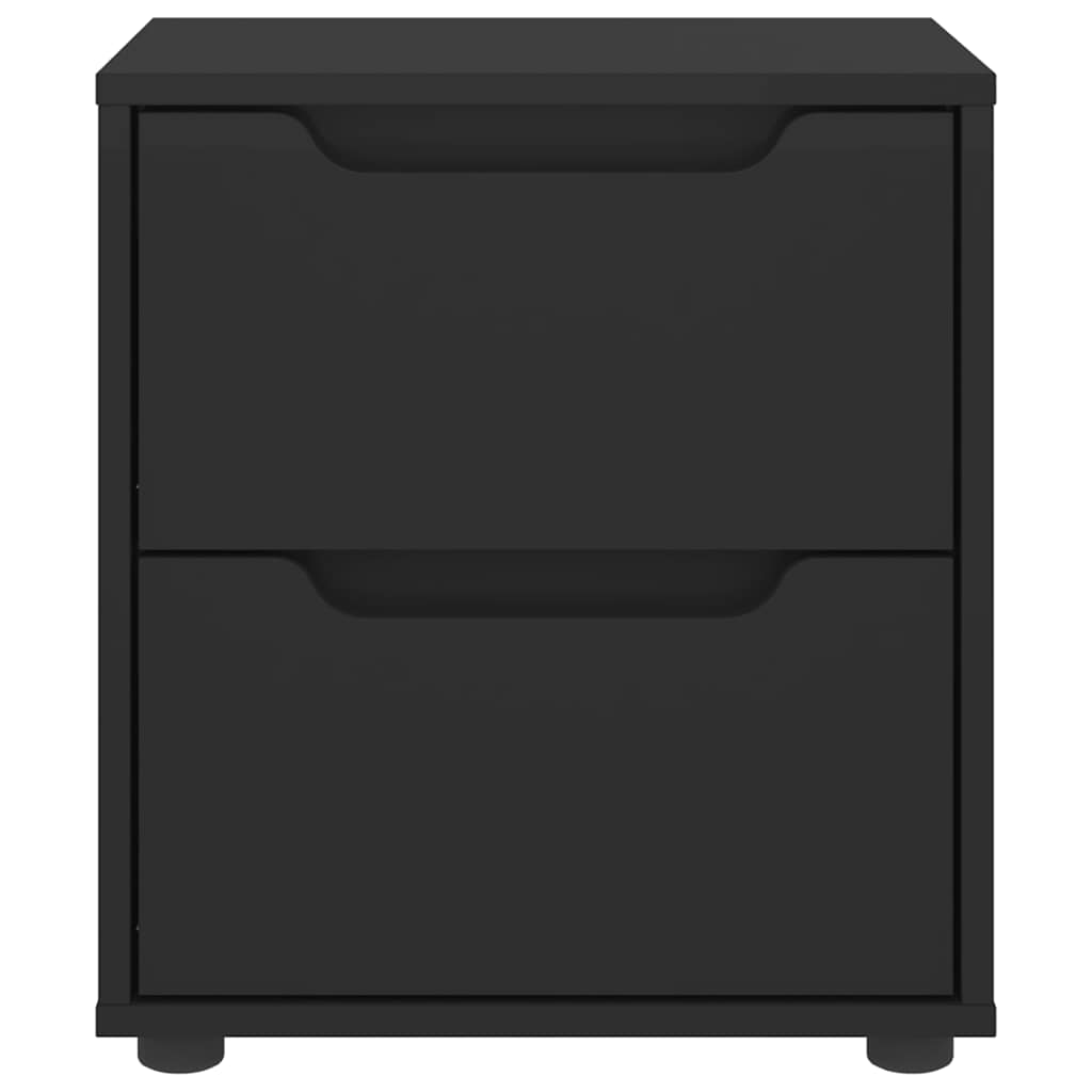 VISNES bedside table in black wood 45x40x50cm