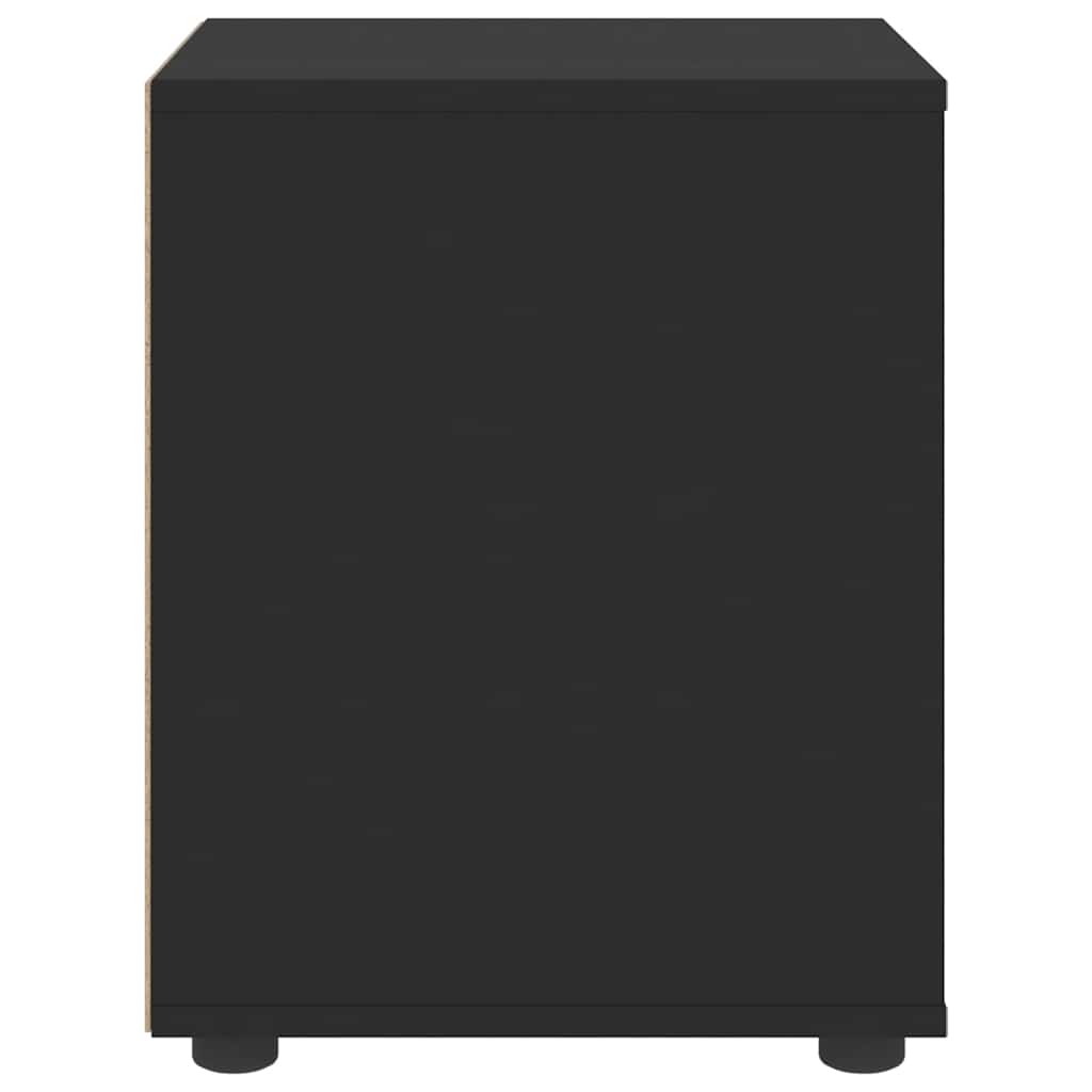 VISNES bedside table in black wood 45x40x50cm