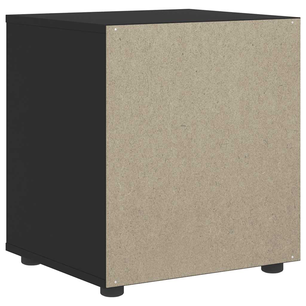 VISNES bedside table in black wood 45x40x50cm