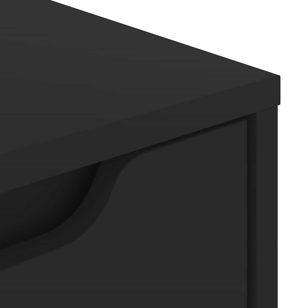 VISNES bedside table in black wood 45x40x50cm