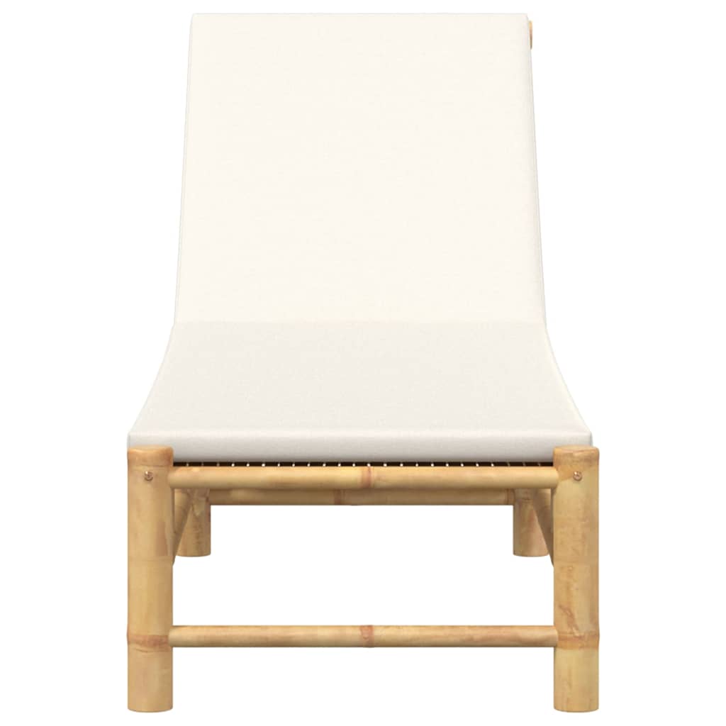 Espreguiçadeira c/ almofadões 55x199x30 cm bambu