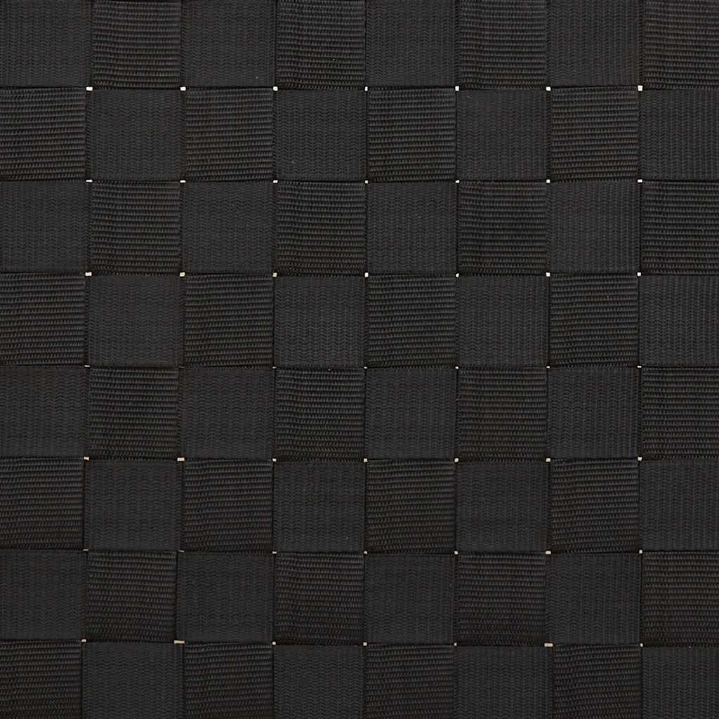 Espreguiçadeira com Tiras Pretas Entrelaçadas 55x200x30cm Bambu