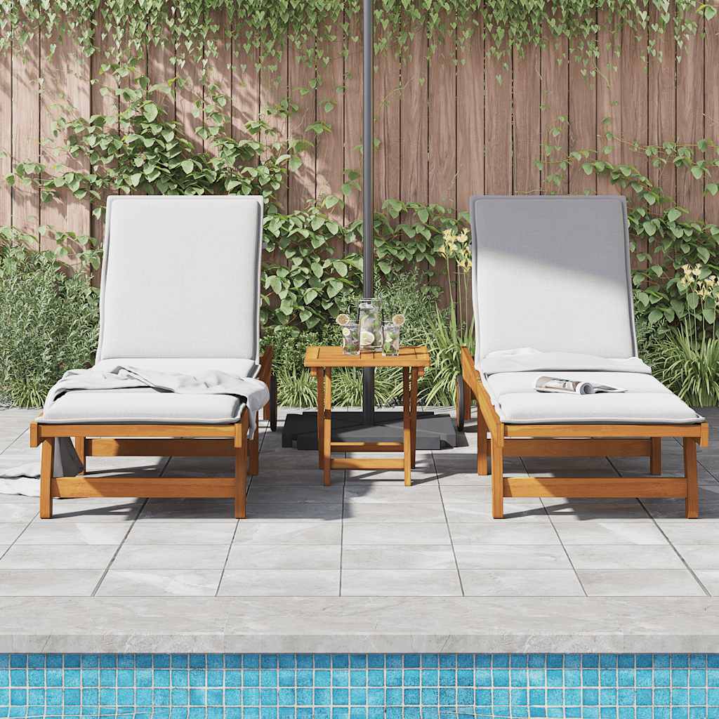 Sun loungers 2 pcs solid acacia wood