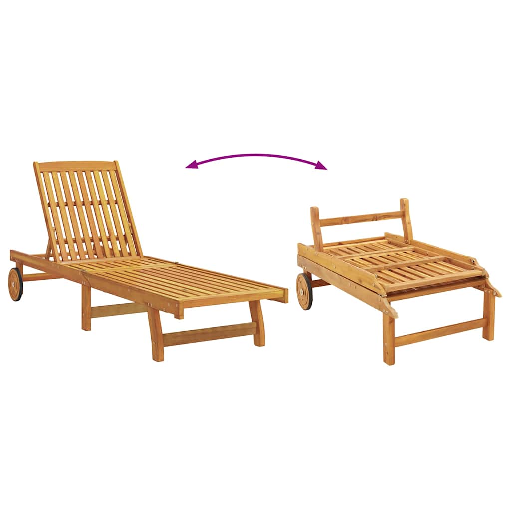 Sun loungers 2 pcs solid acacia wood