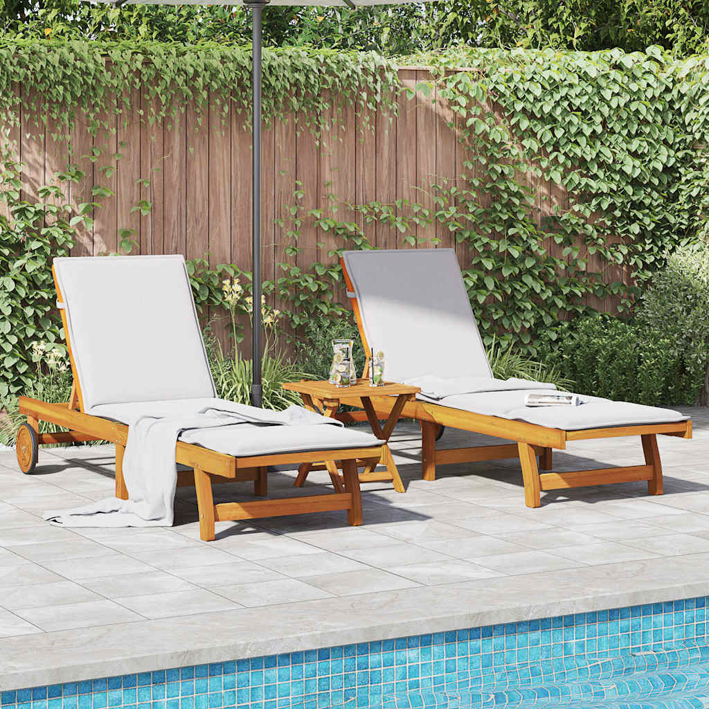 Sun loungers 2 pcs solid acacia wood