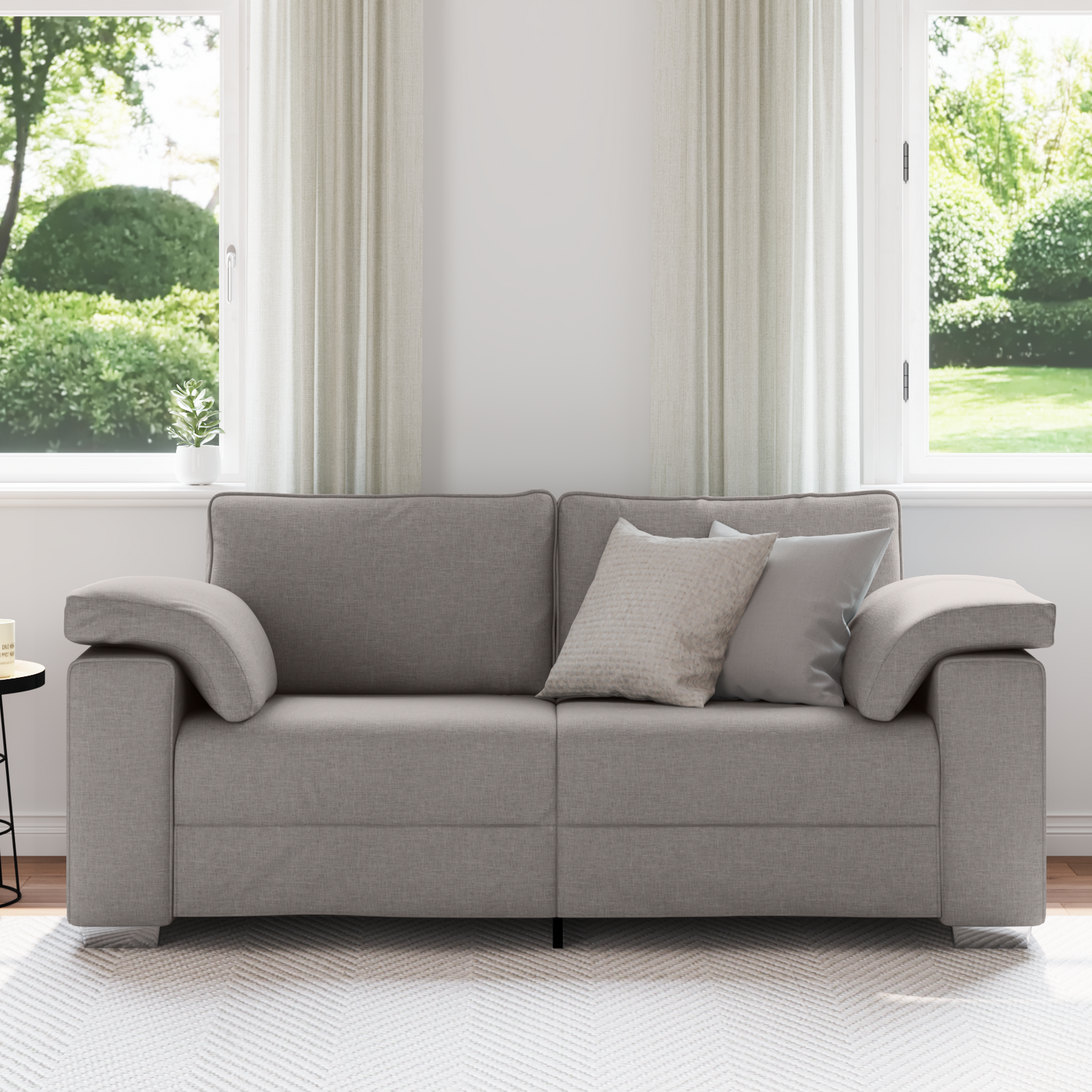 Sofá Loveseat vidaXL Taupe 140 cm em Tecido