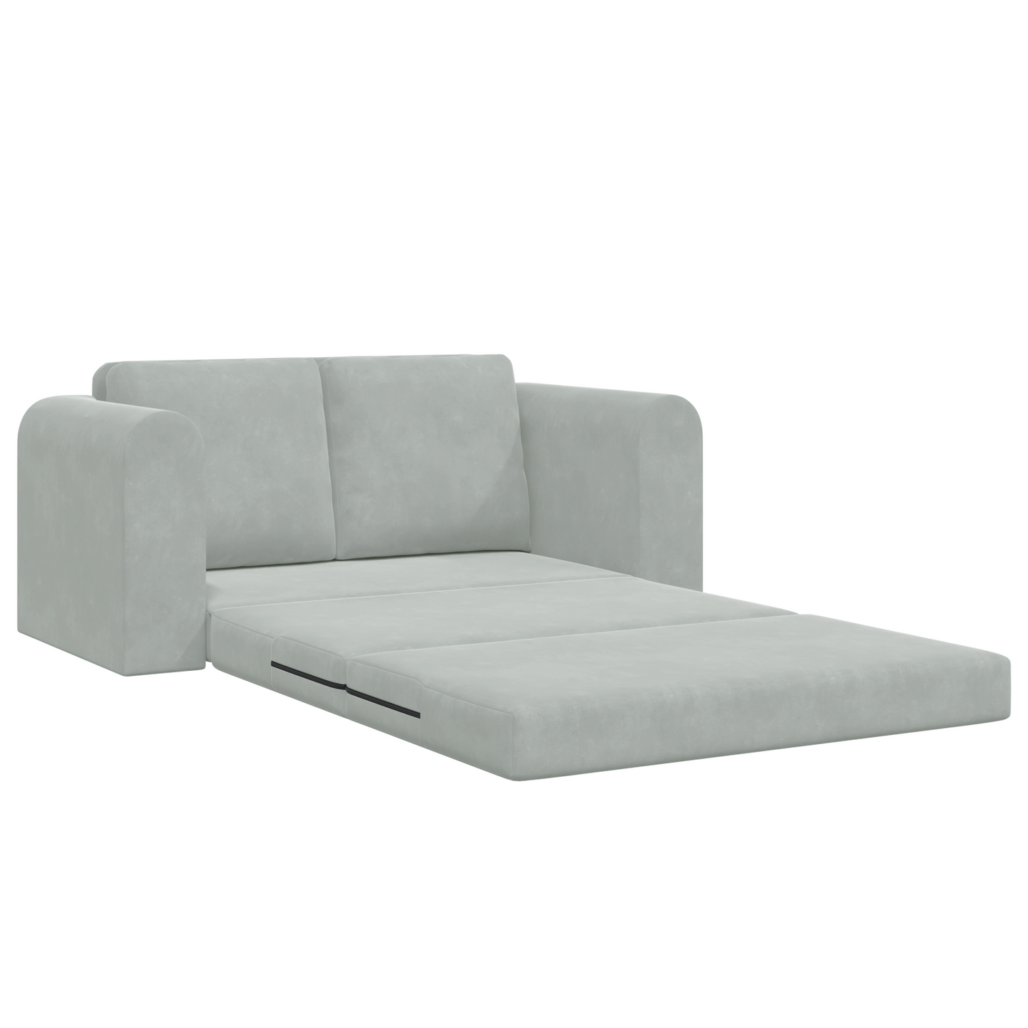 Sofá Cama de Piso 2-em-1 Cinza Claro 148x71x83 cm Veludo
