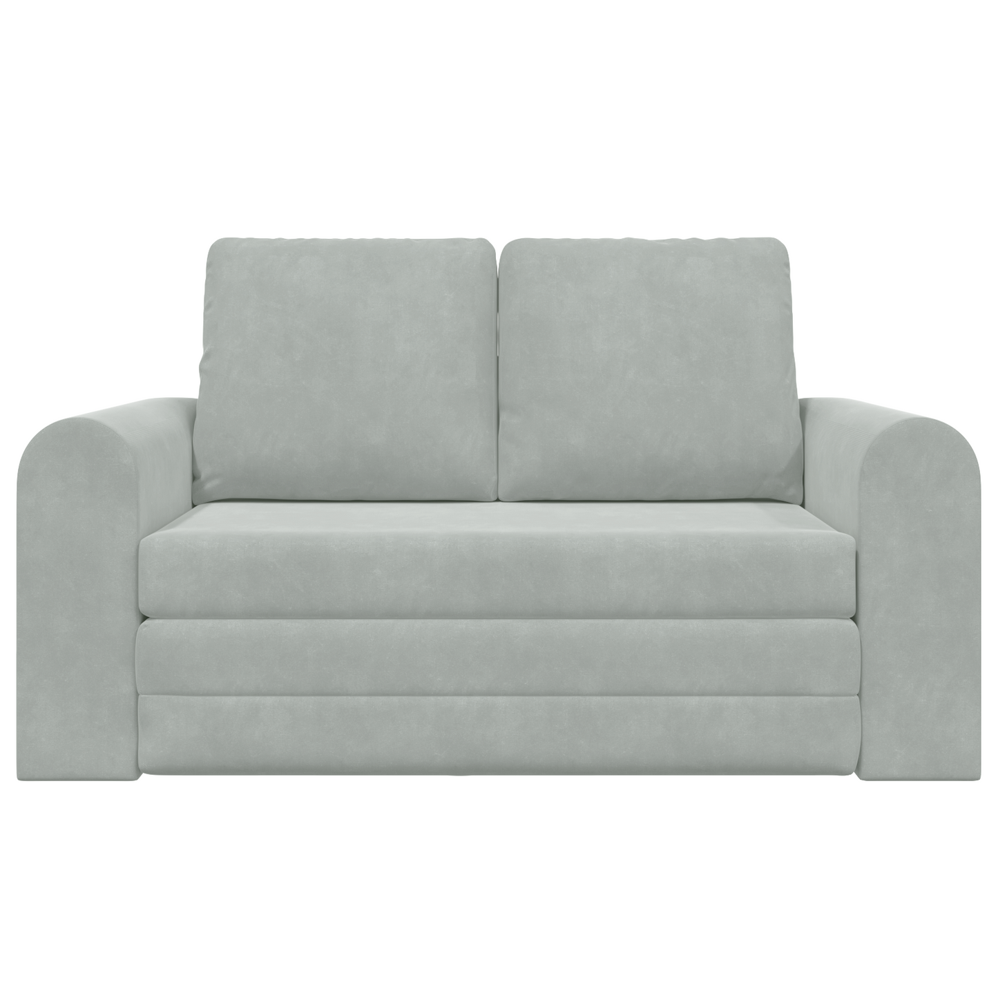 Sofá Cama de Piso 2-em-1 Cinza Claro 148x71x83 cm Veludo