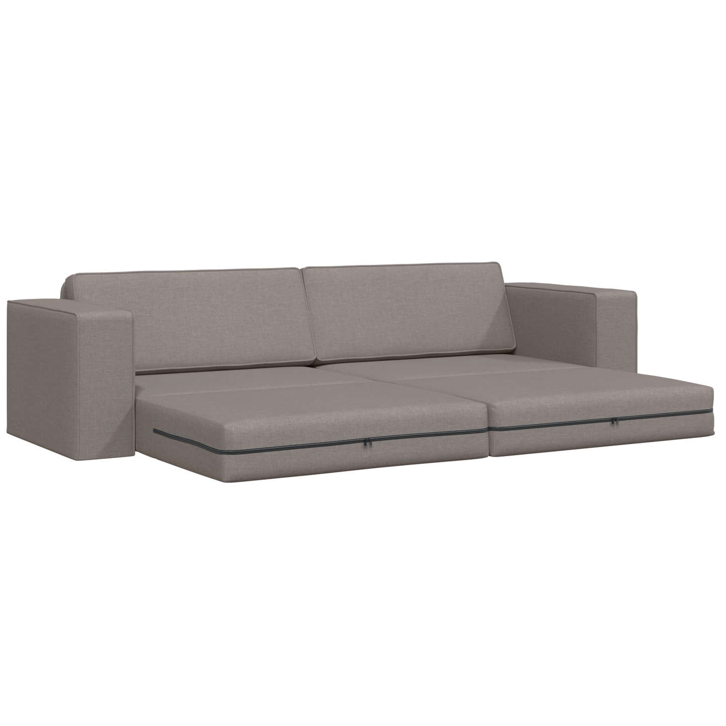 Sofá-Cama de Chão 2 em 1 Taupe 245x150x60.5 cm Tecido