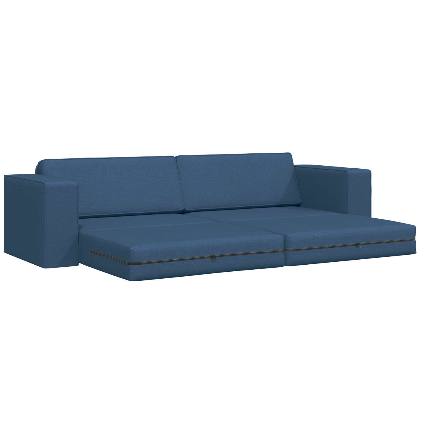 Sofá Cama de Chão 2 em 1 Azul 245x150x60,5 cm Tecido