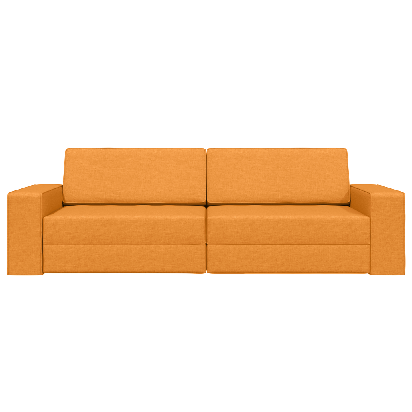 Sofá Cama de Chão 2-em-1 Amarelo Escuro 245x150x60.5 cm Tecido