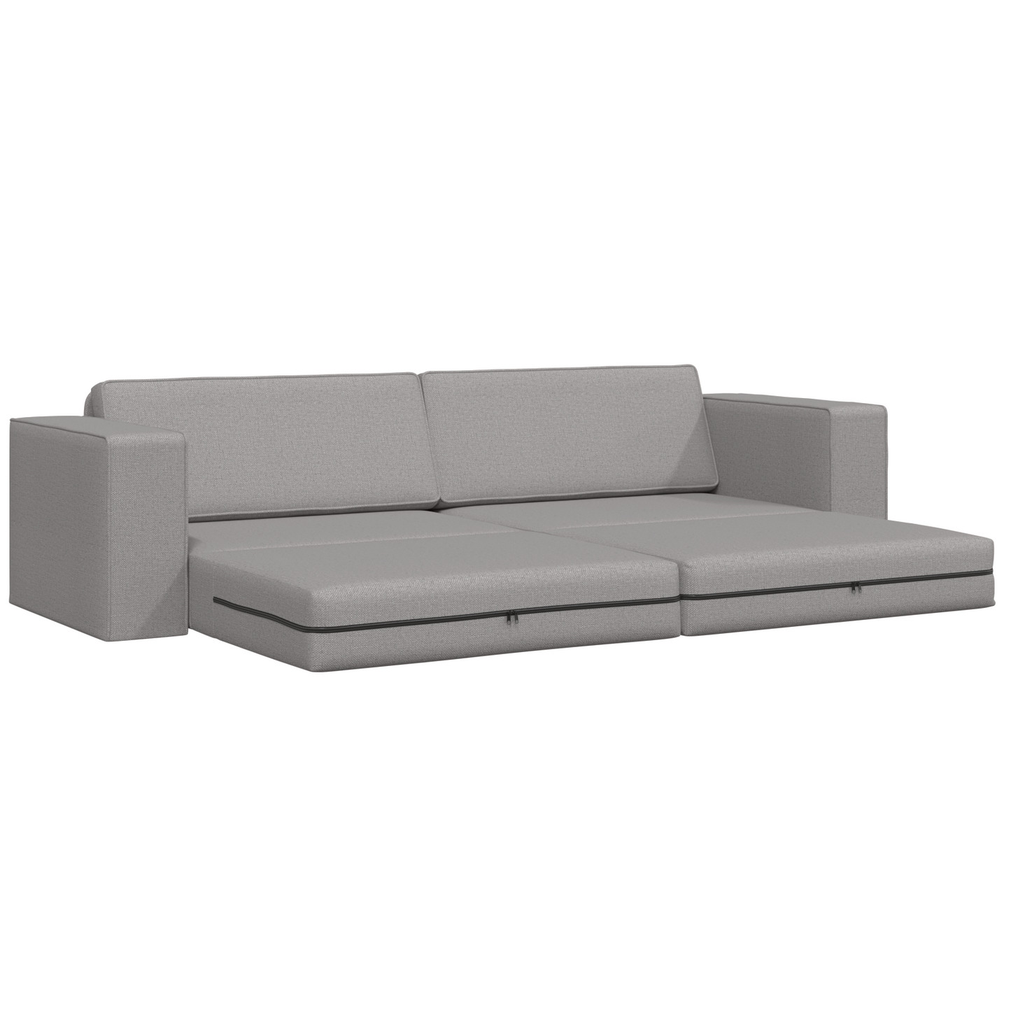 Sofá Cama 2-em-1 Cinza Nuvem 245x150x60.5 cm Tecido