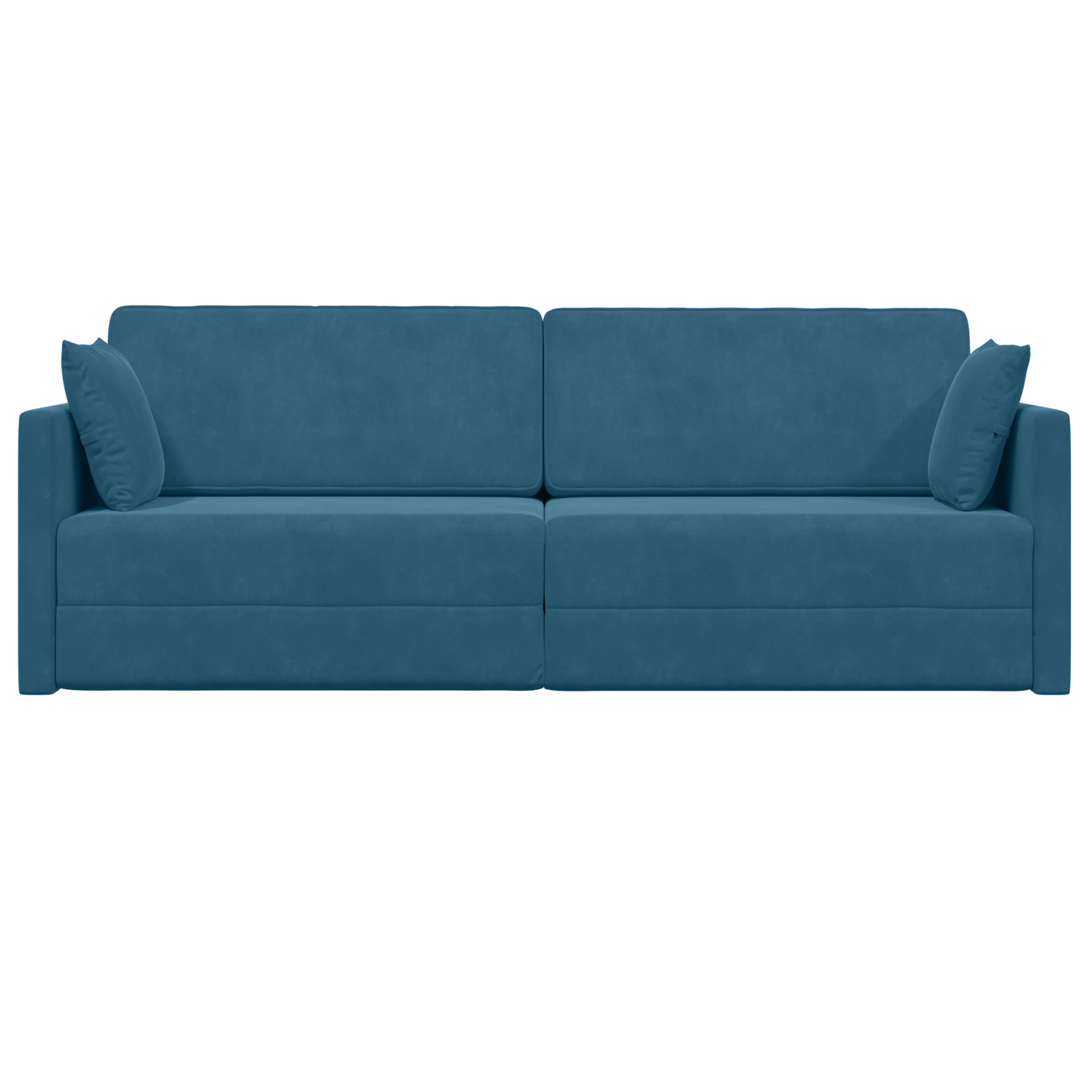 Sofá Cama 2 em 1 Azul 213x144x60 cm Veludo