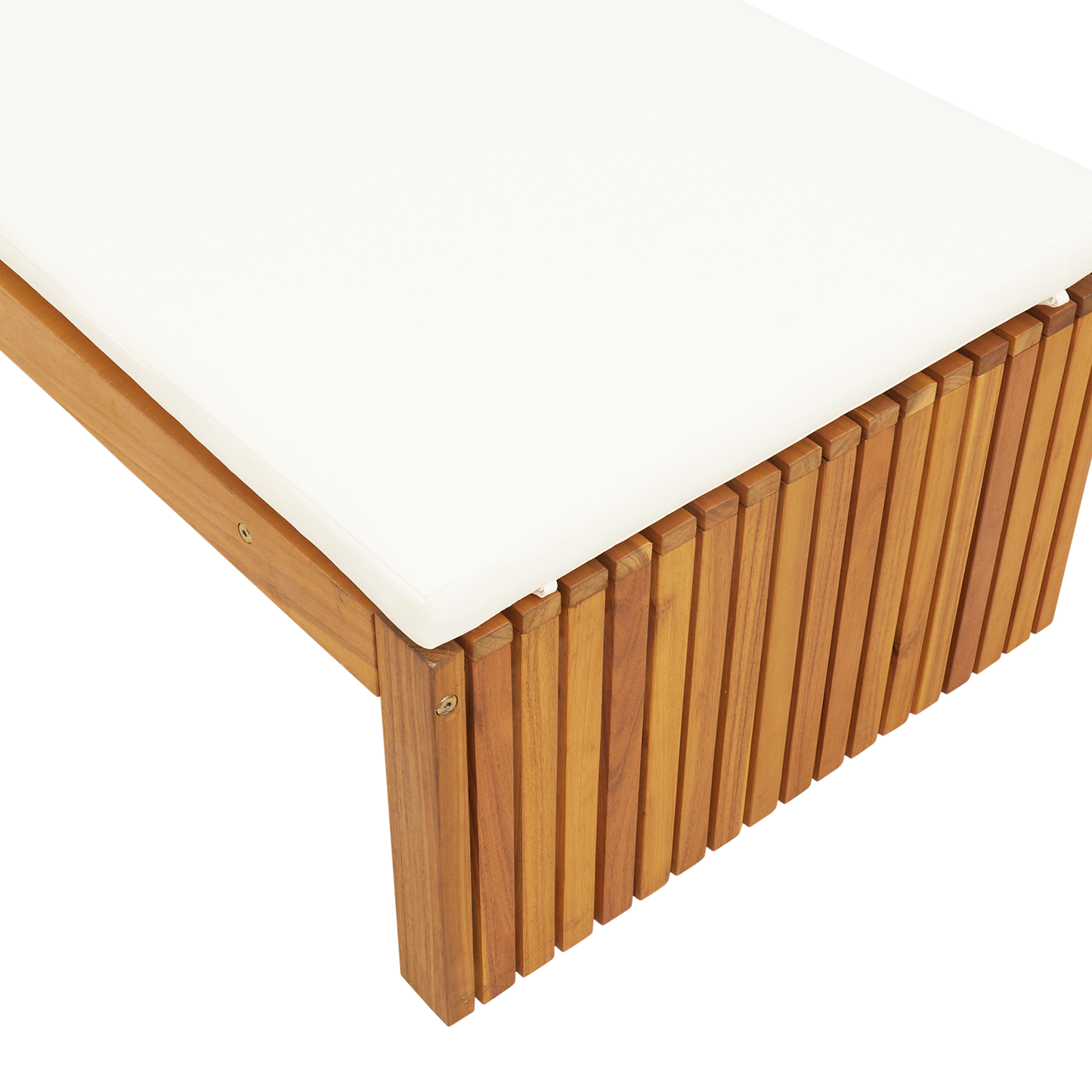 Espreguiçadeira com almofada 200x55x30 cm de madeira maciça de acácia