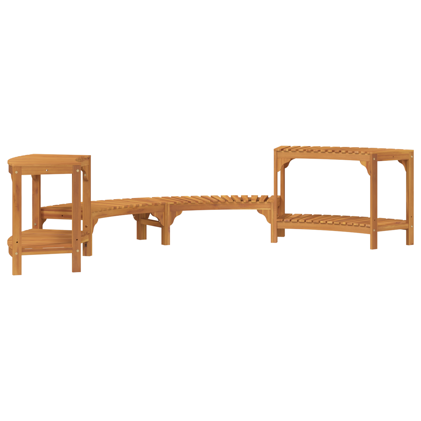 Surround para Hidromassagem Semicircular 272x120.5x55.5 cm Madeira Sólida de Acácia
