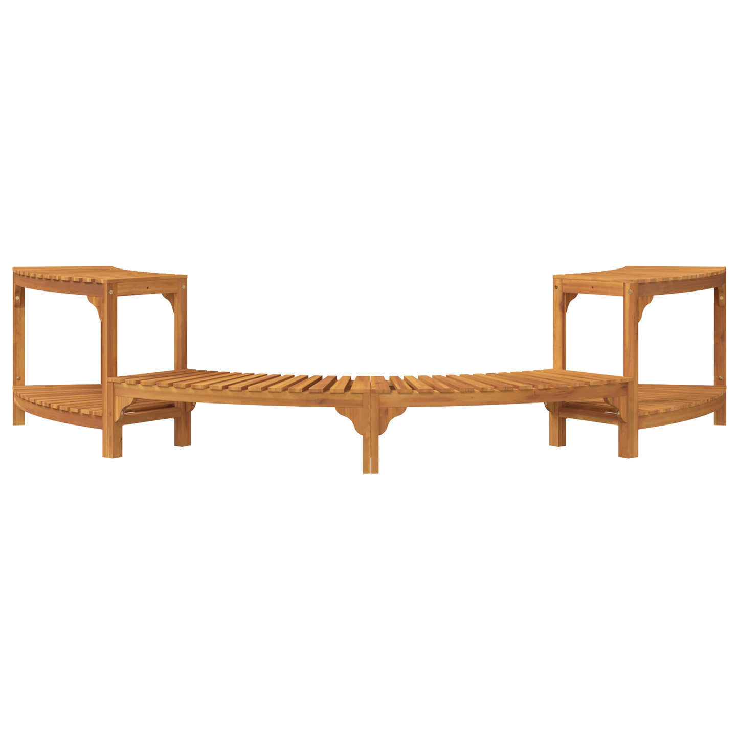 Surround para Hidromassagem Semicircular 272x120.5x55.5 cm Madeira Sólida de Acácia