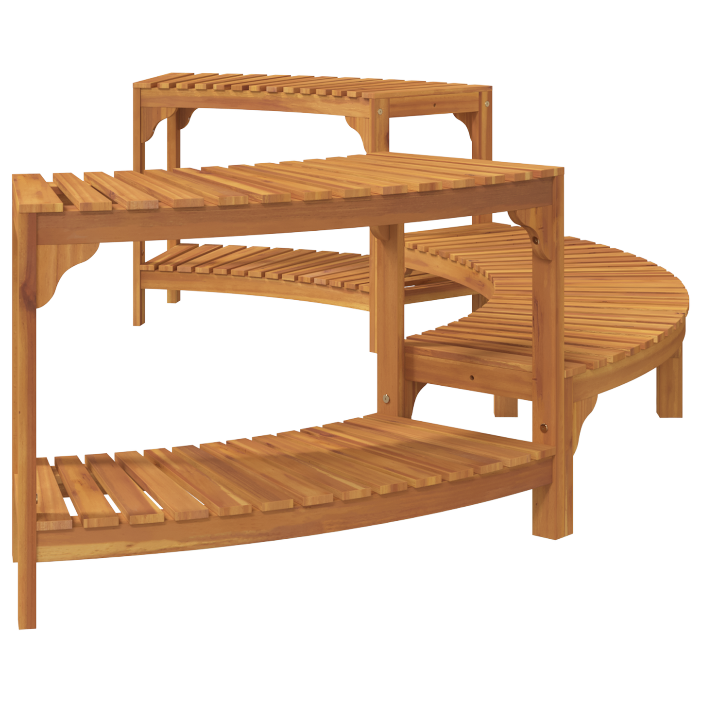 Surround para Hidromassagem Semicircular 272x120.5x55.5 cm Madeira Sólida de Acácia
