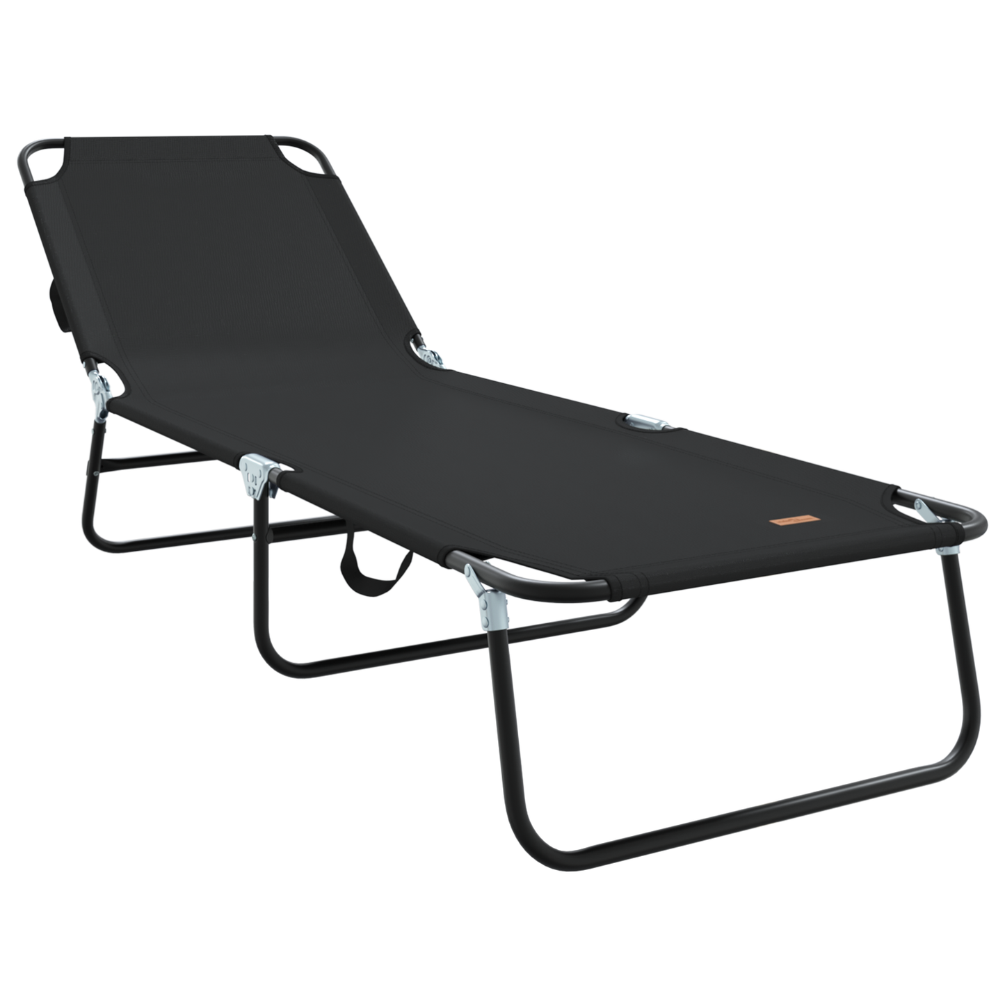 Espreguiçadeira Dobrável 2 pcs Portátil Preta 600D Tecido Oxford