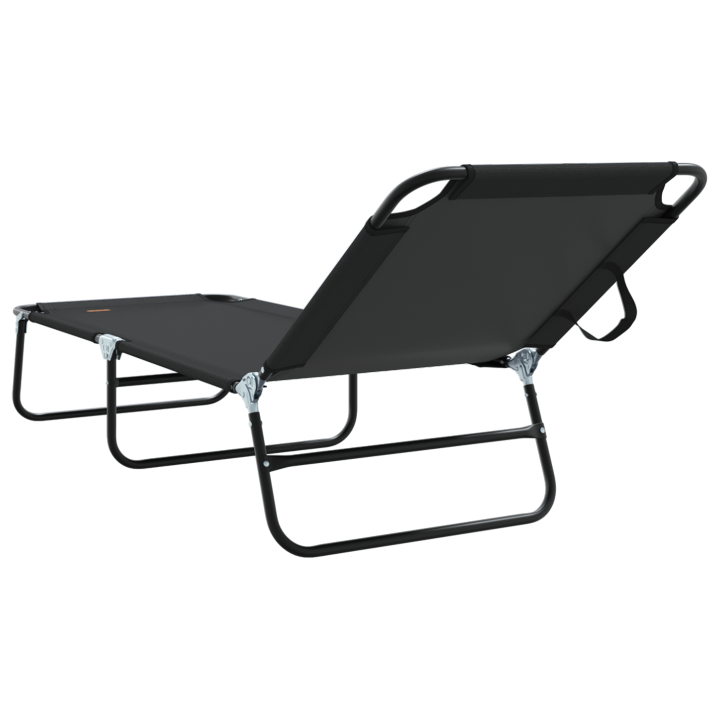 Espreguiçadeira Dobrável 2 pcs Portátil Preta 600D Tecido Oxford