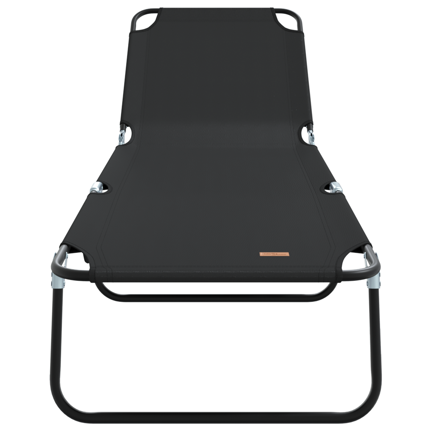 Espreguiçadeira Dobrável 2 pcs Portátil Preta 600D Tecido Oxford