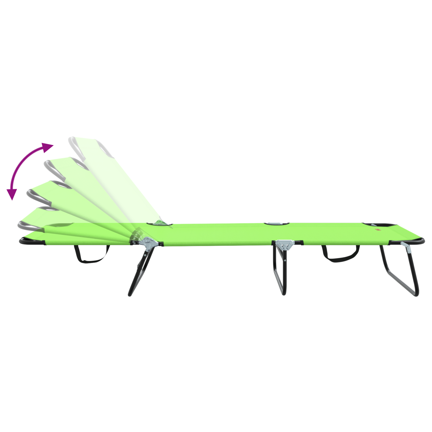 Espreguiçadeira Dobrável 2 pcs Verde Portátil Tecido Oxford 600D