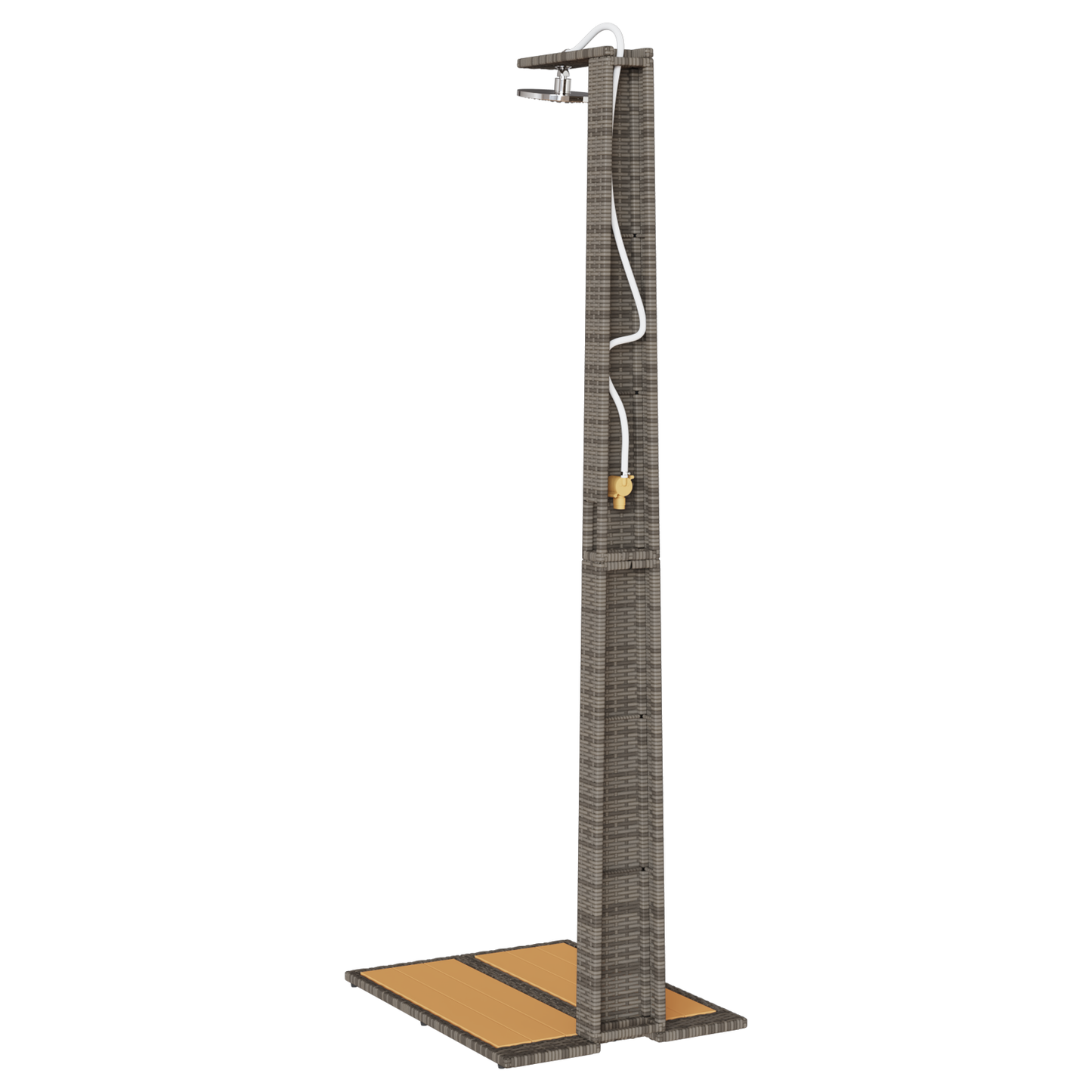 Chuveiro de Jardim Cinzento 60x80x214 cm Rattan Poliéster