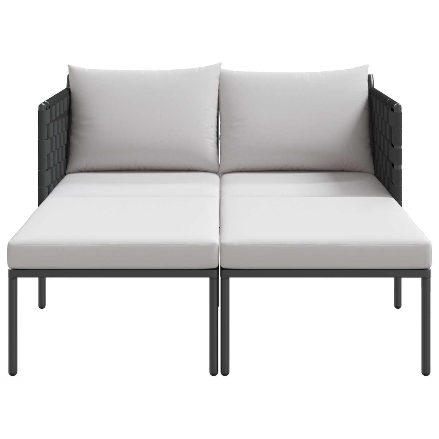 Espreguiçadeira vidaXL com Almofadas para 2 Pessoas Cinza 115x153x69,5 cm Aço