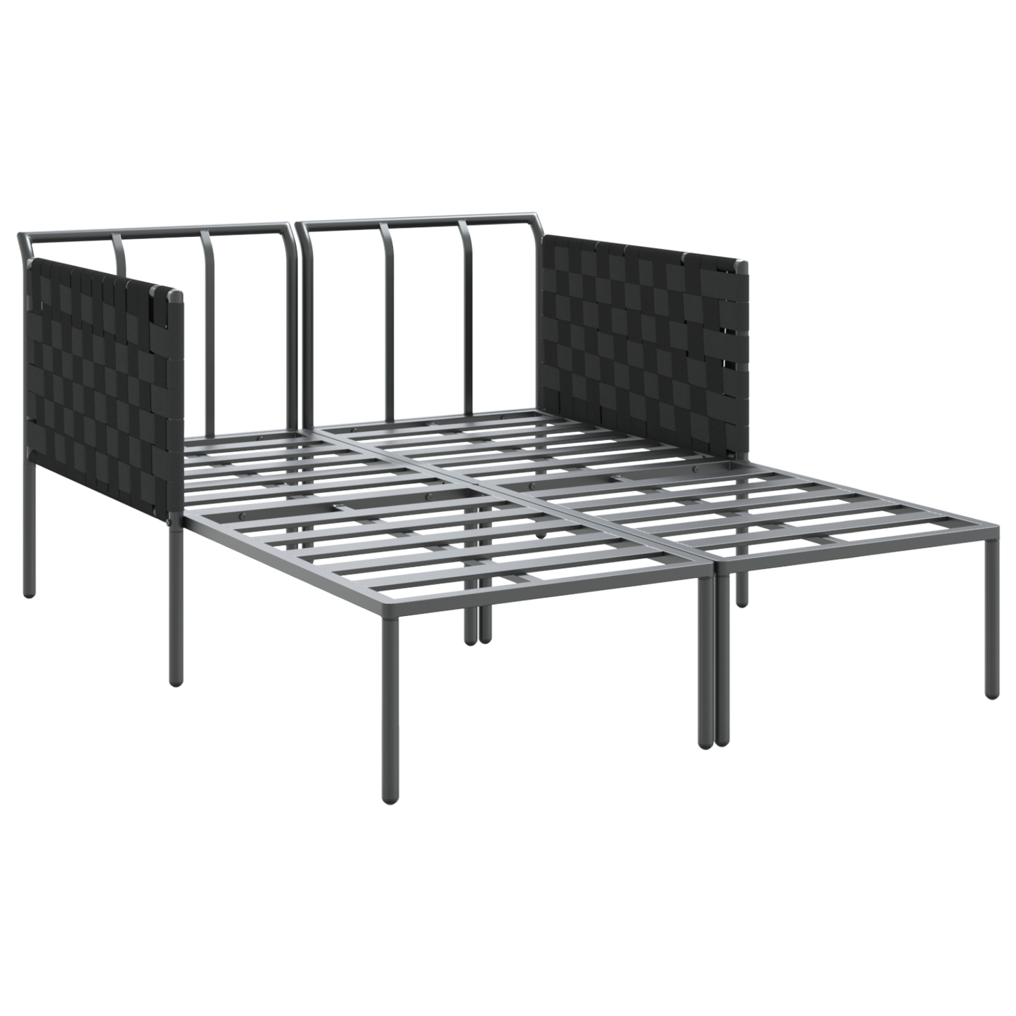 Espreguiçadeira com Almofadas para 2 Pessoas Antracite 115x153x69,5 cm Aço