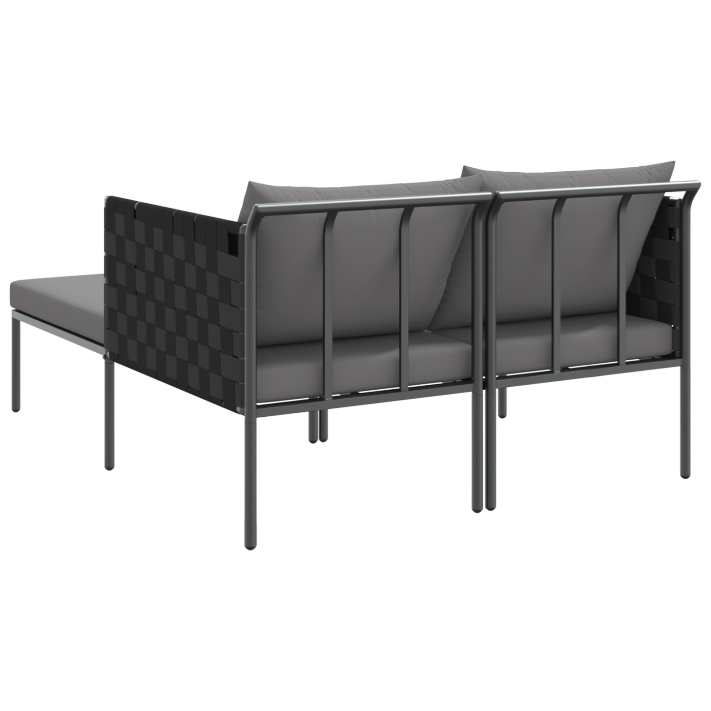 Espreguiçadeira com Almofadas para 2 Pessoas Antracite 115x153x69,5 cm Aço