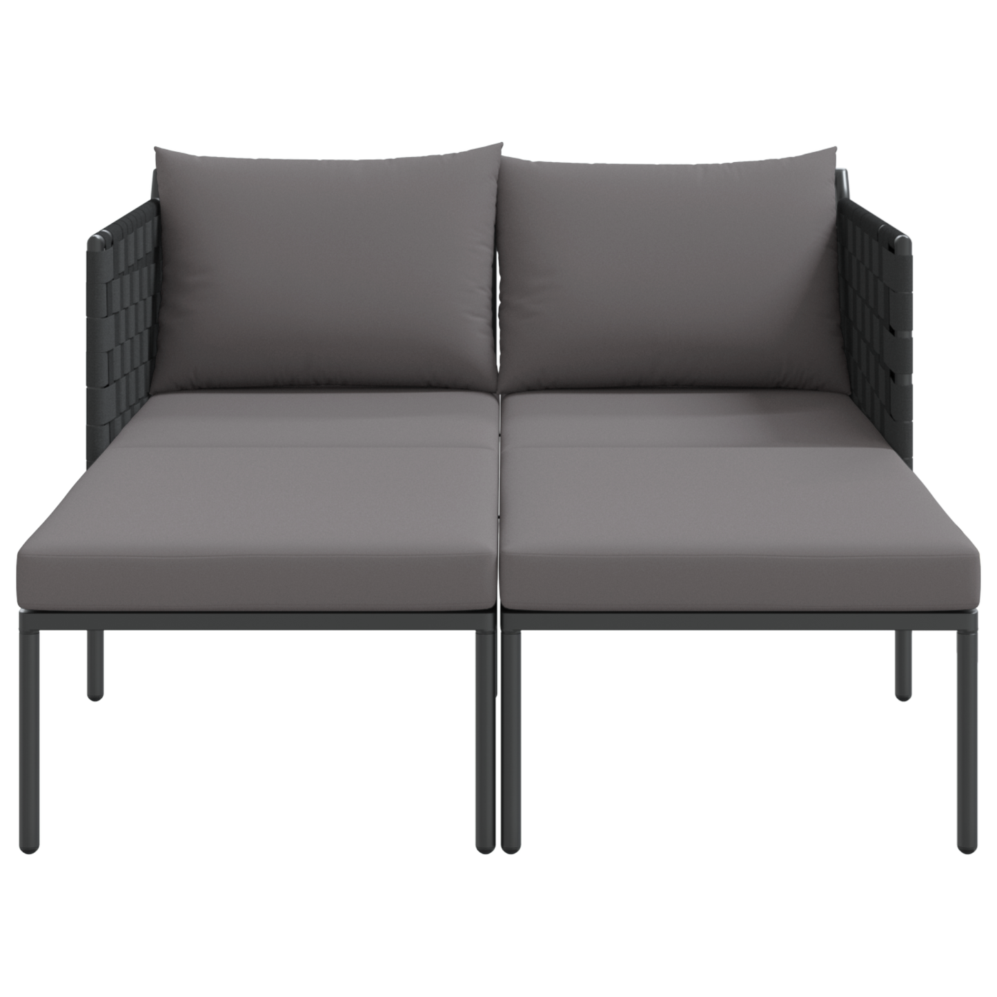 Espreguiçadeira com Almofadas para 2 Pessoas Antracite 115x153x69,5 cm Aço