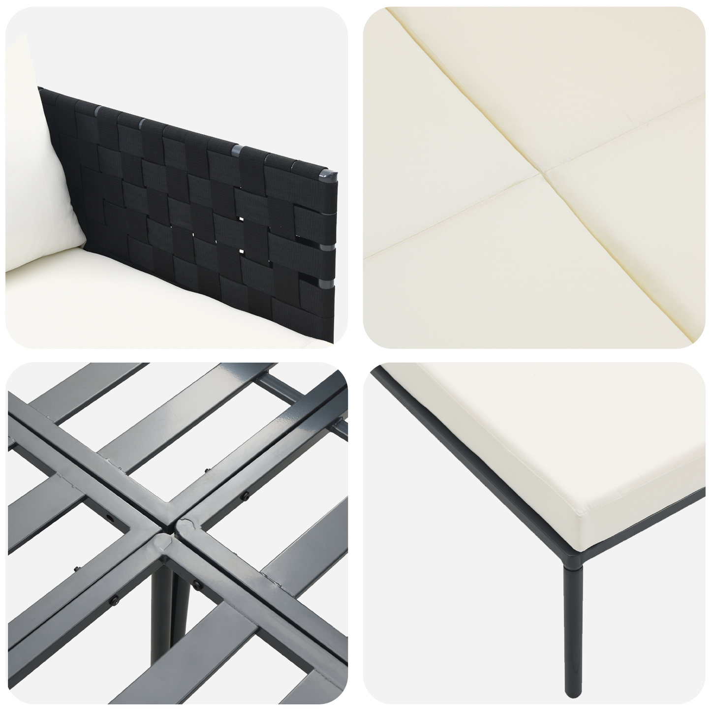Espreguiçadeira vidaXL com almofadas para 2 pessoas Antacita 115x153x69,5 cm Aço