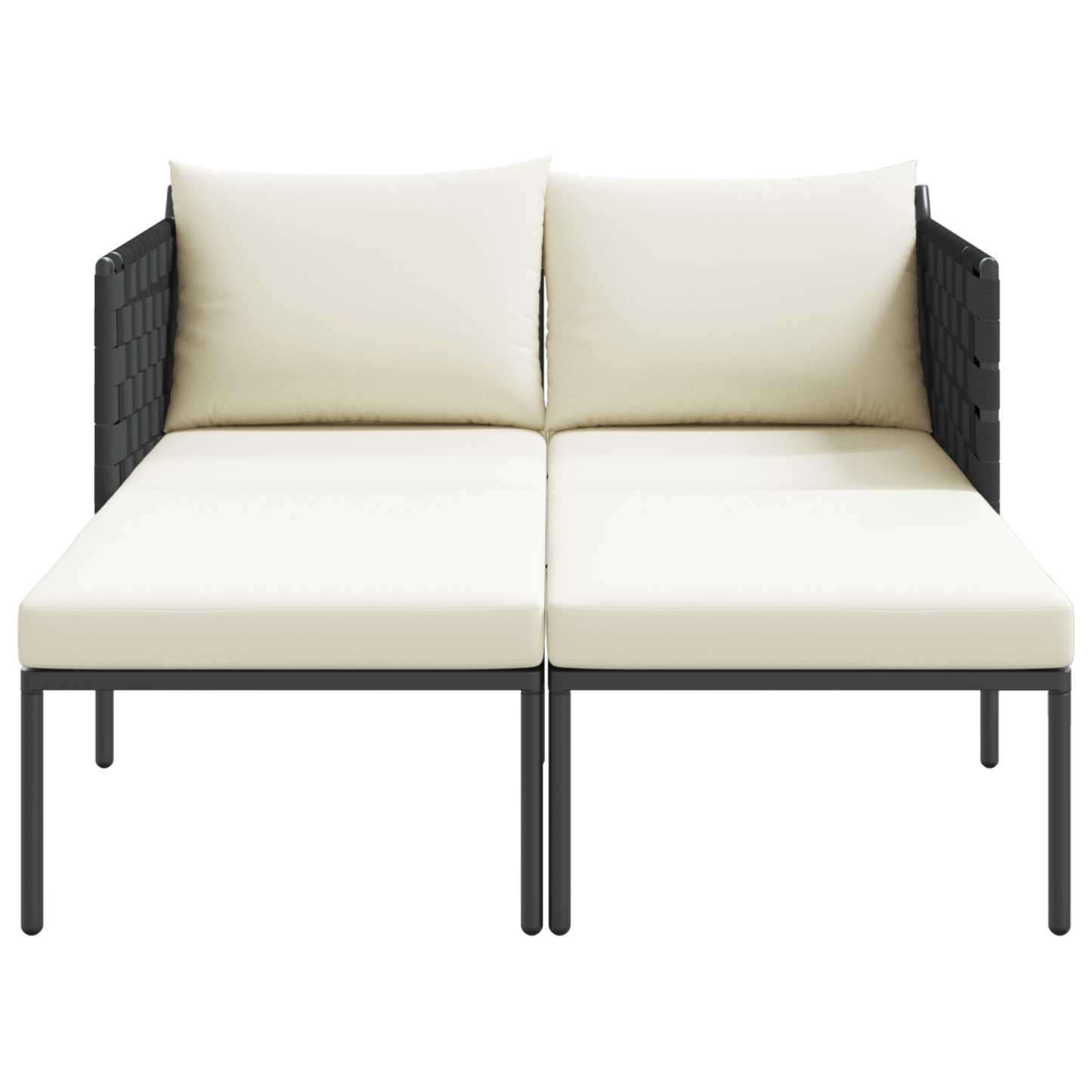 Espreguiçadeira vidaXL com almofadas para 2 pessoas Antacita 115x153x69,5 cm Aço