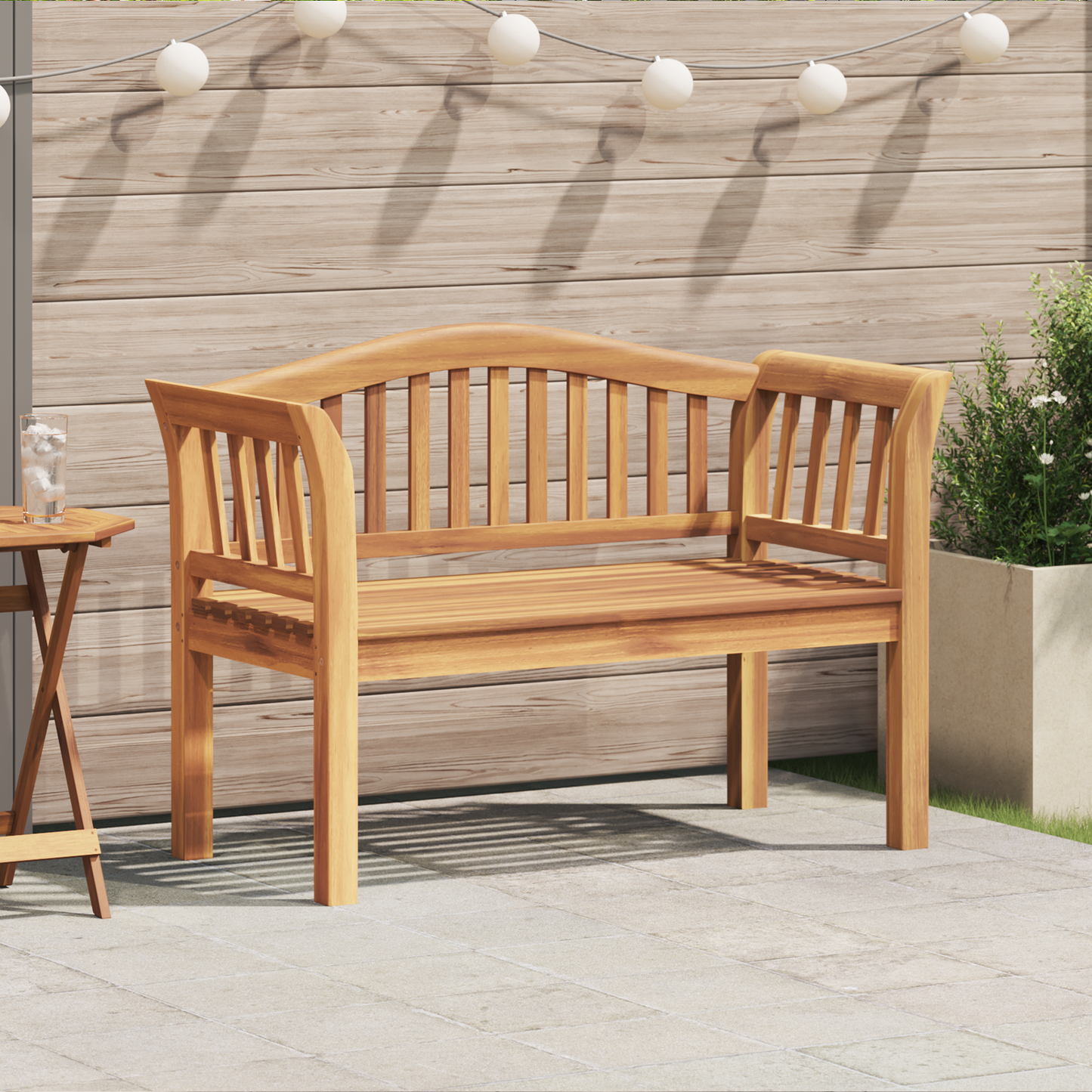 Banco de Jardim 120x53.5x85 cm Madeira Sólida de Teca