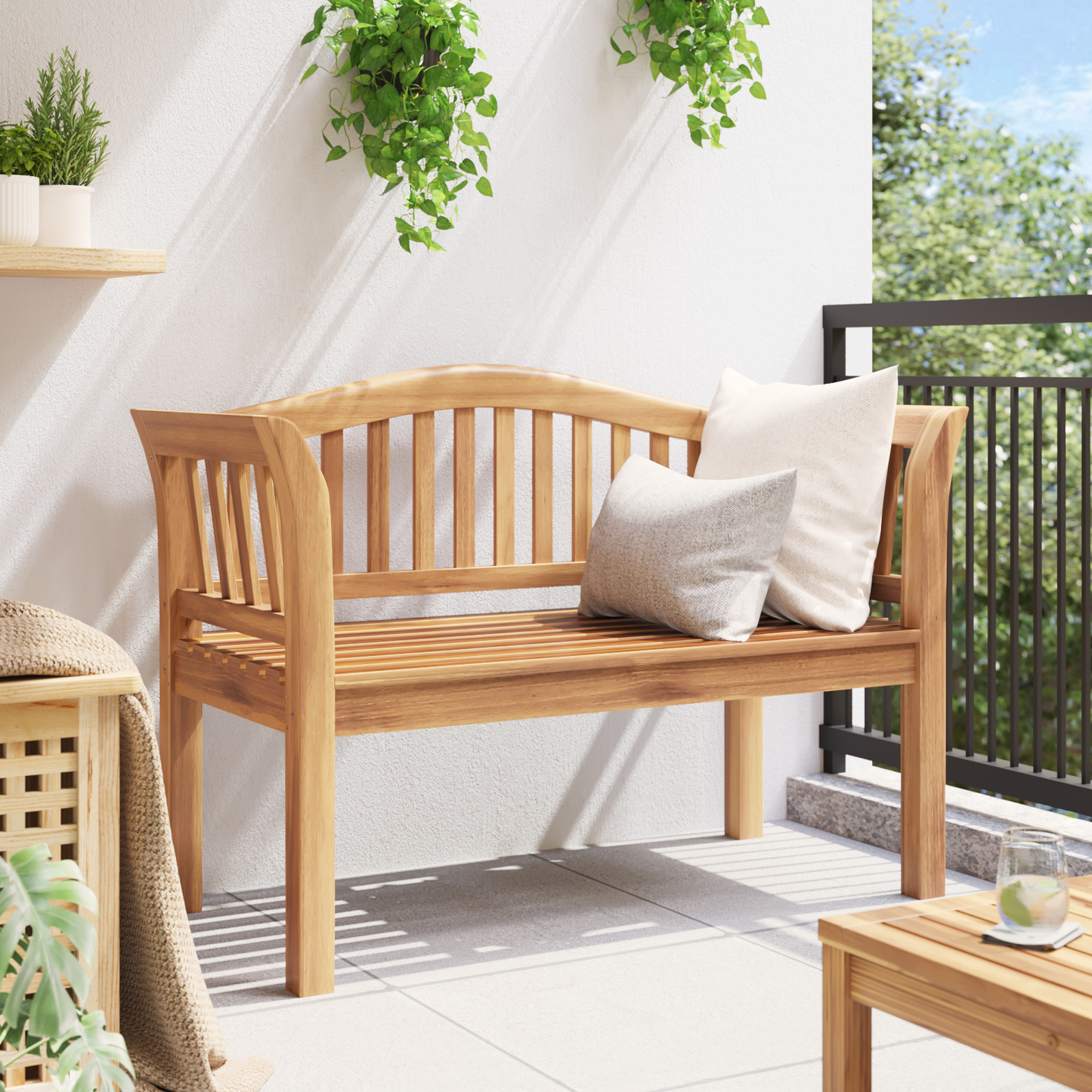 Banco de Jardim 120x53.5x85 cm Madeira Sólida de Teca