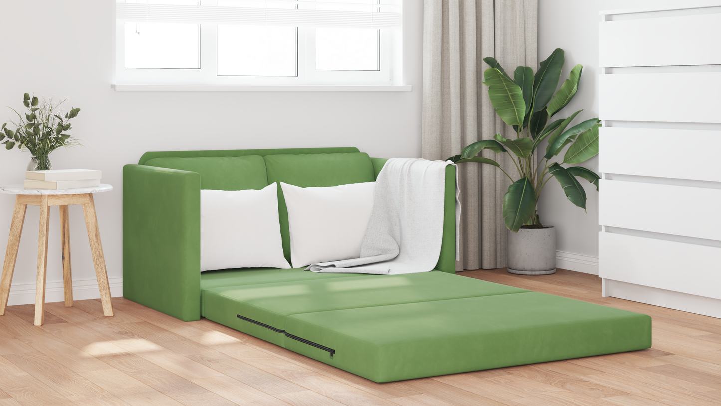 Sofá Loveseat Verde Claro Tecido, Madeira 2 Lugares Sofá Loveseat