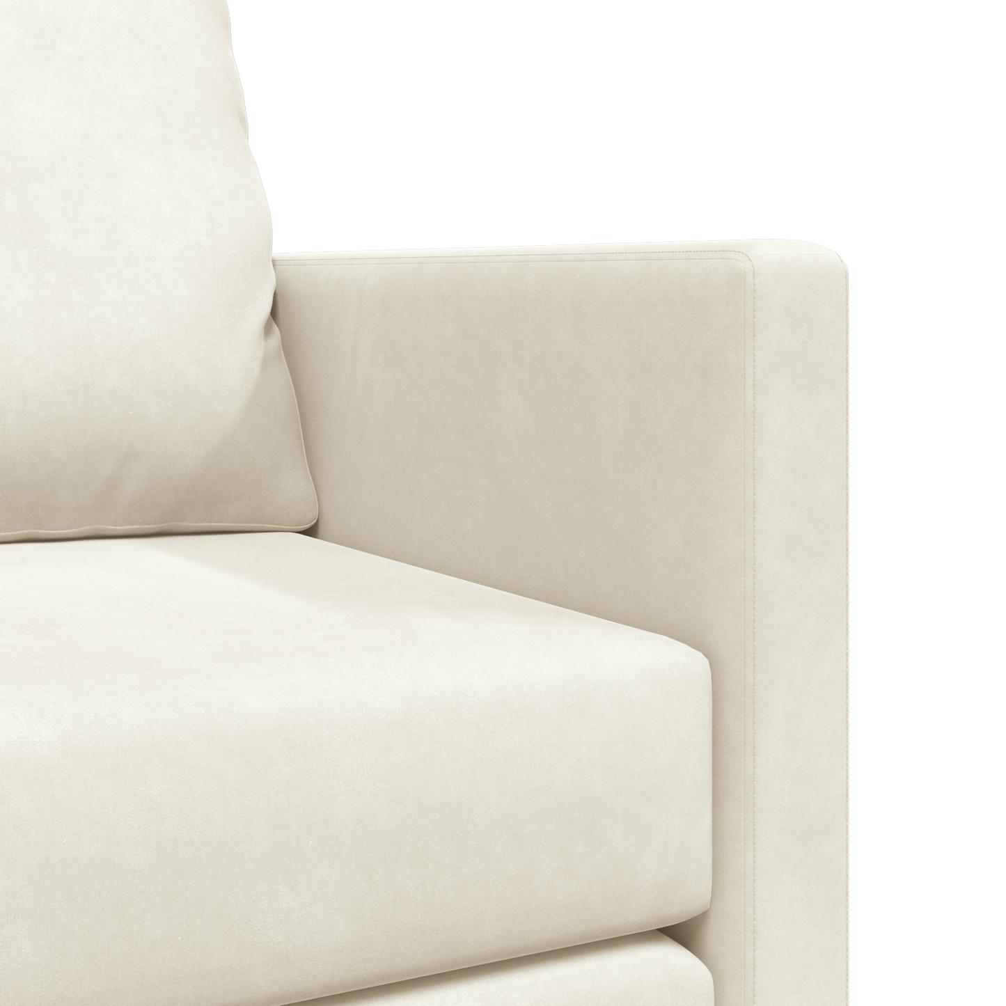 Loveseat 2 lugares Creme Tecido, Madeira 2 lugares