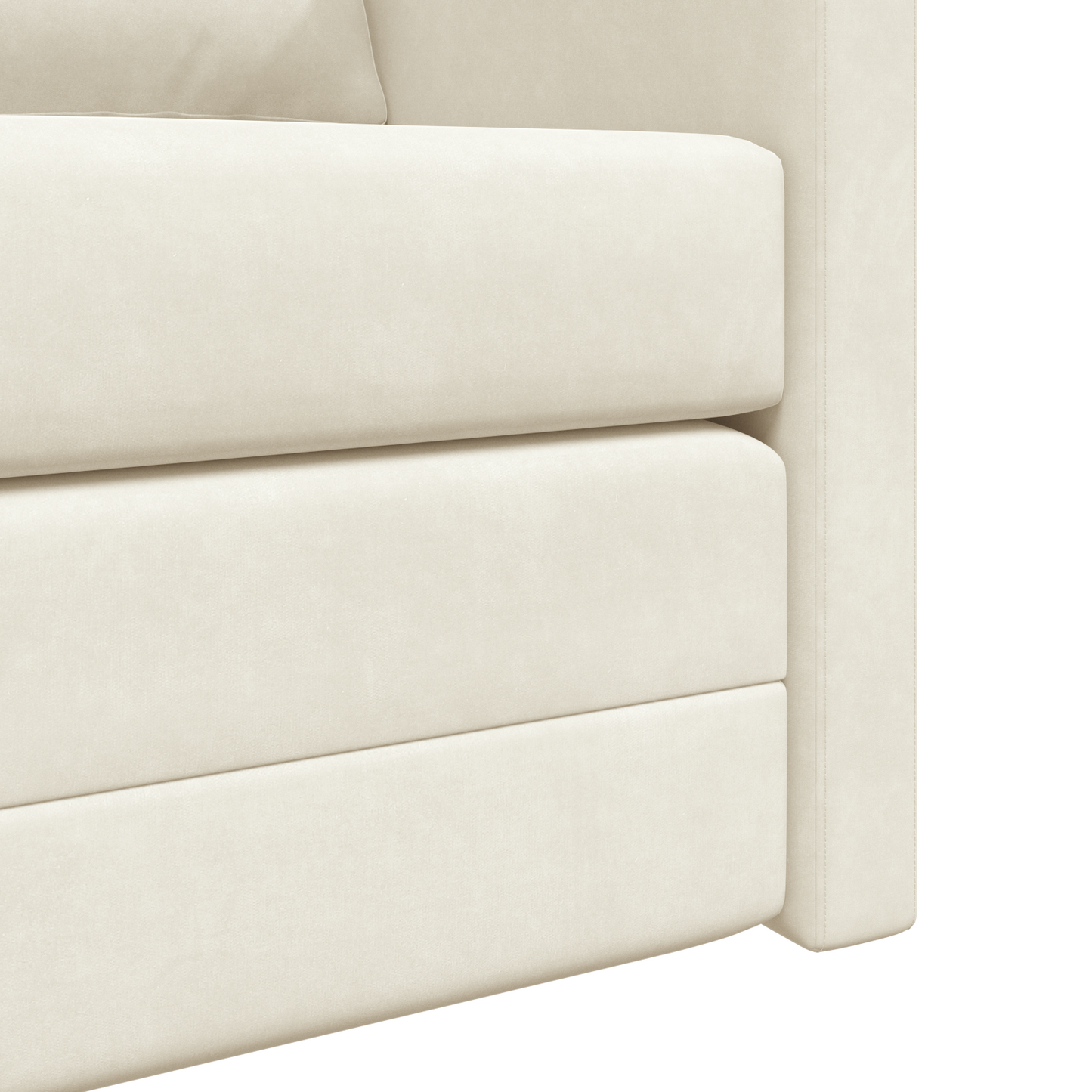 Loveseat 2 lugares Creme Tecido, Madeira 2 lugares