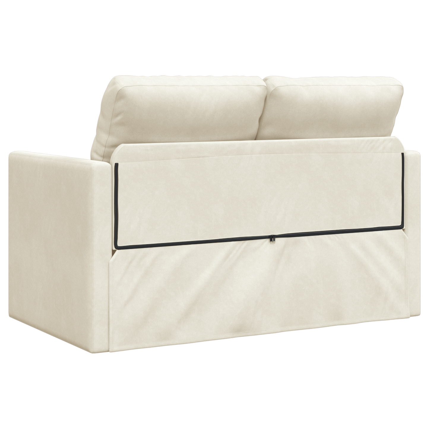 Loveseat 2 lugares Creme Tecido, Madeira 2 lugares