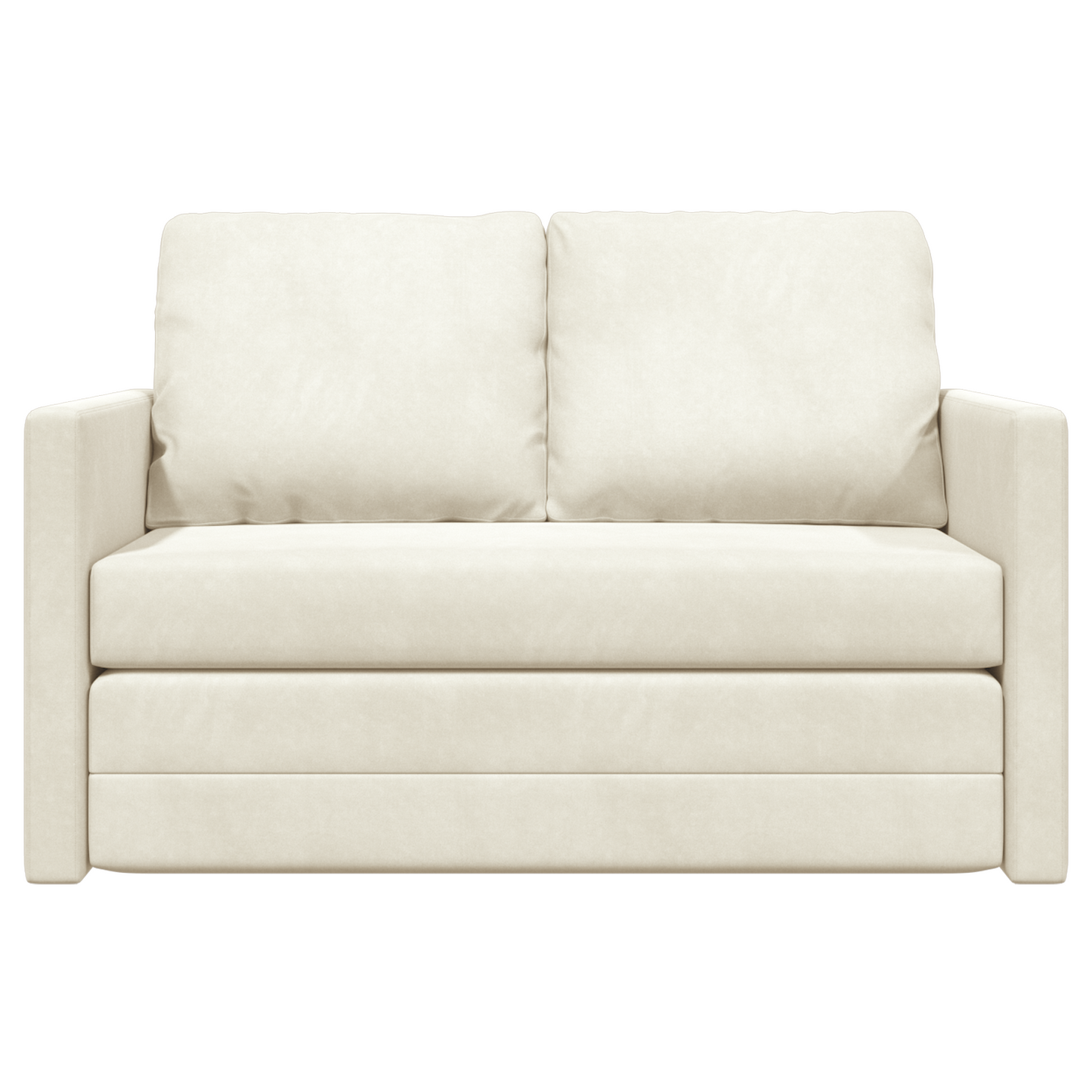 Loveseat 2 lugares Creme Tecido, Madeira 2 lugares
