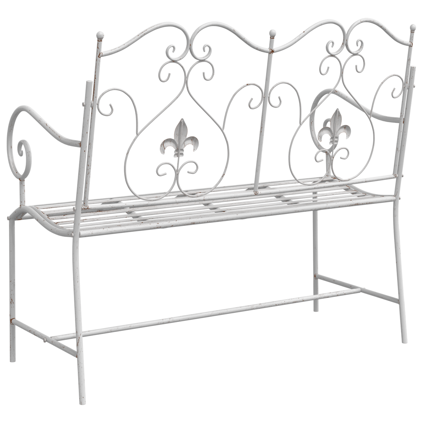 Banco Branco Metal 104 x 54 x 93 cm Durável Banco Exterior