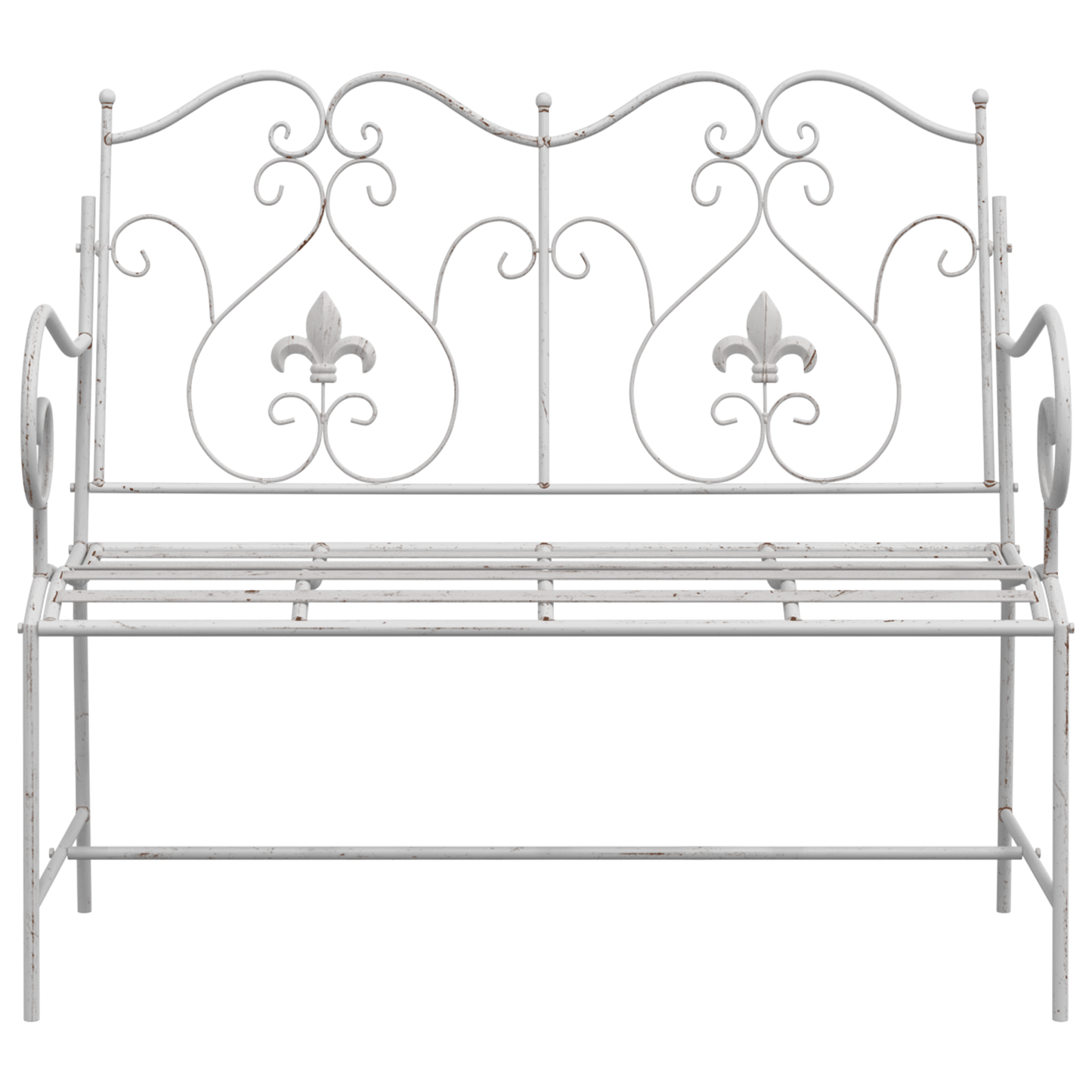 Banco Branco Metal 104 x 54 x 93 cm Durável Banco Exterior