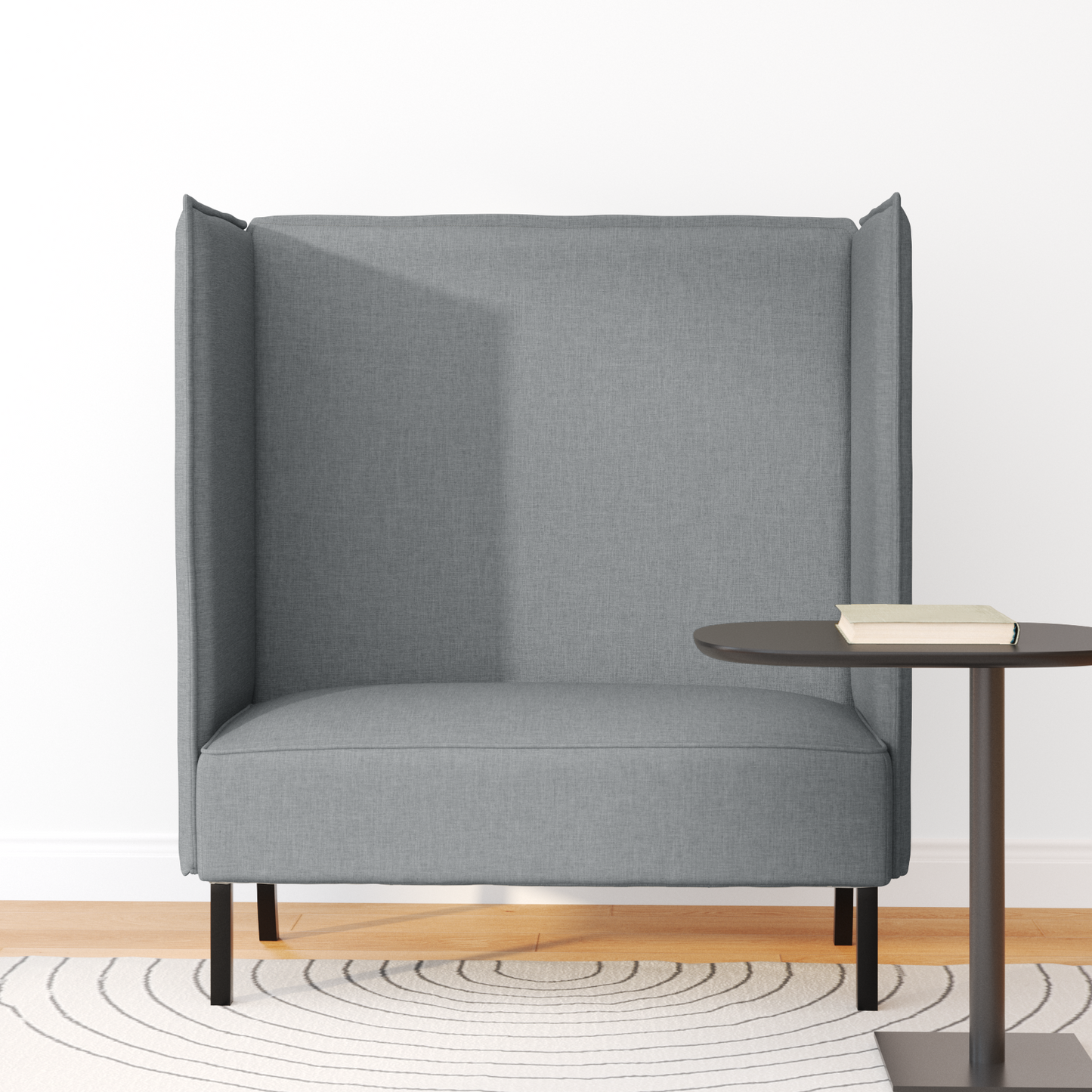 Sofá com Costas Altas Cinza Claro 109x56x121 cm Tecido