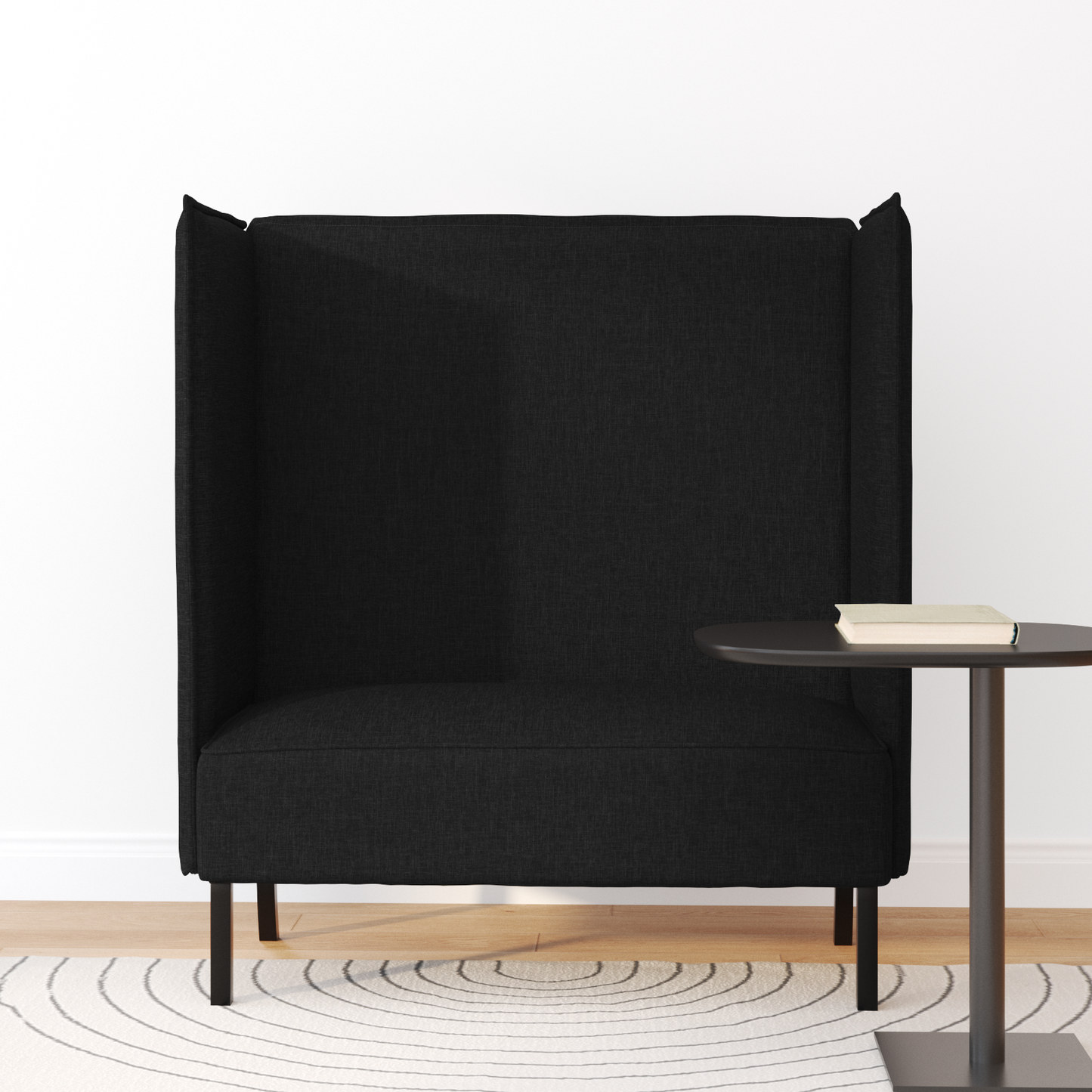 Sofá Alto Preto 109x56x121 cm Tecido