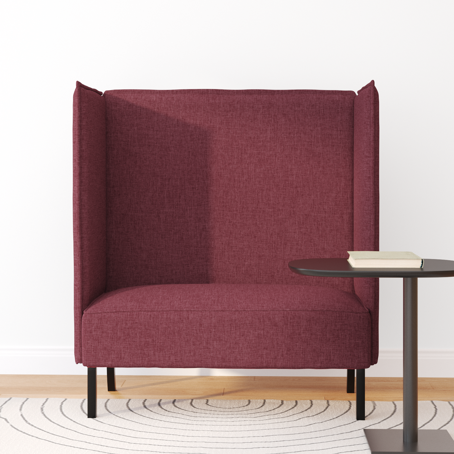 Sofá de Costas Altas Bordô 109x56x121 cm Tecido