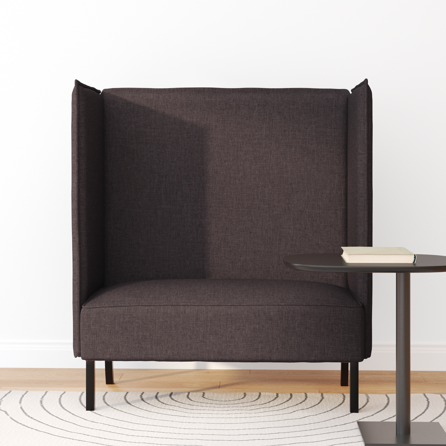 Sofá de Encosto Alto Castanho 109x56x121 cm Tecido