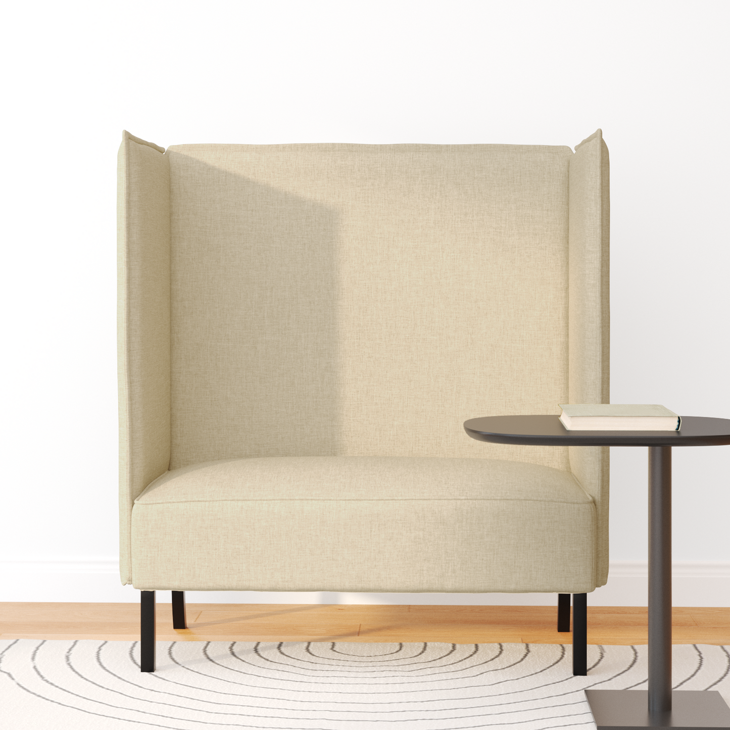 Sofá Alto Creme 109x56x121 cm Tecido