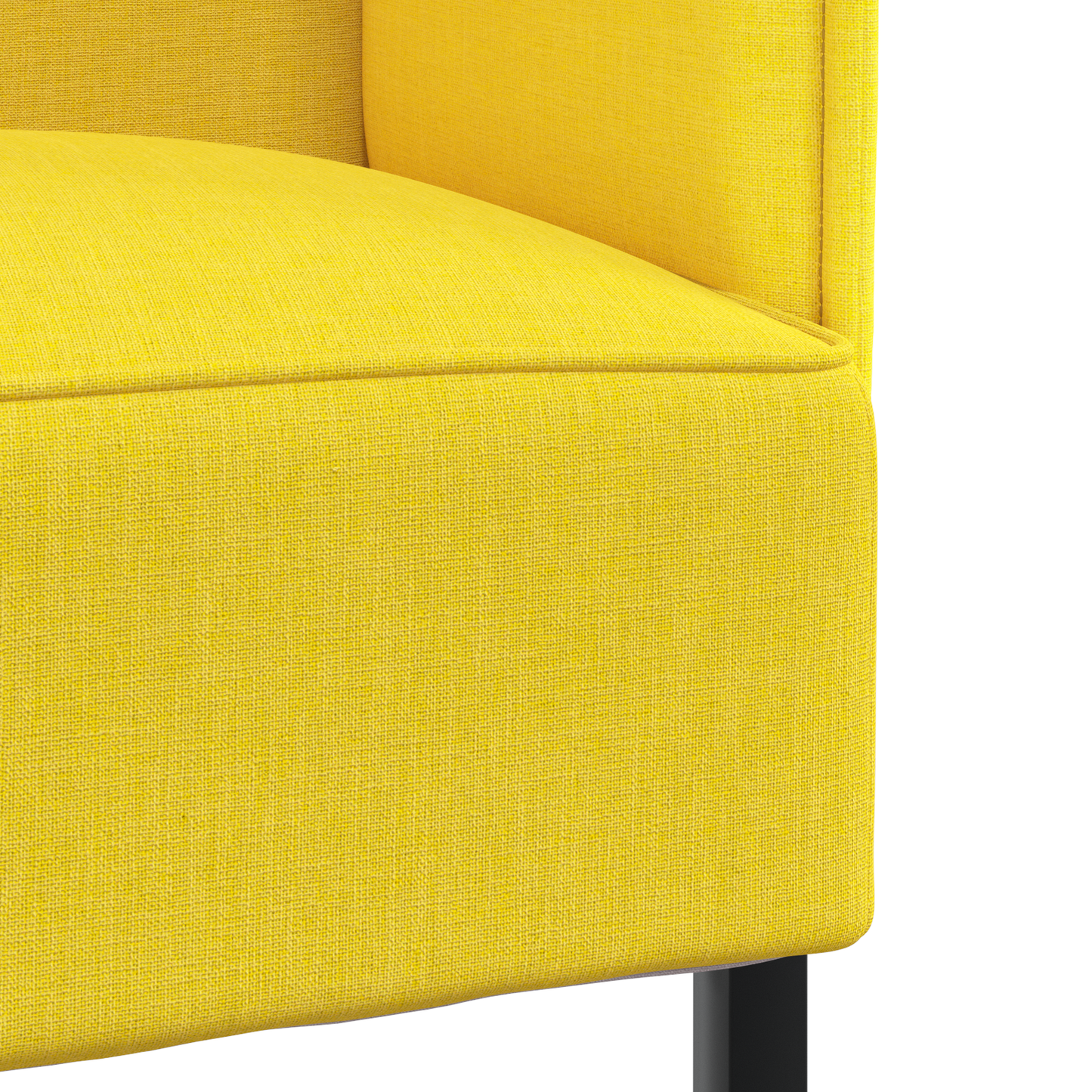 Sofá de Costas Altas Amarelo Claro 109x56x121 cm Tecido